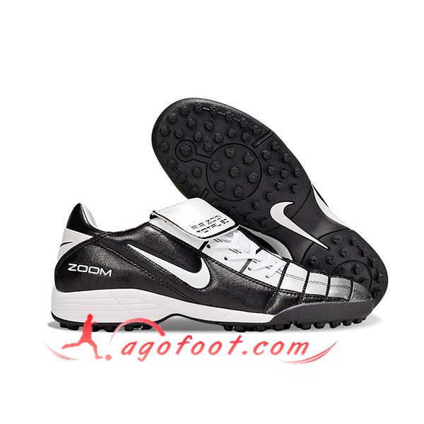 Nike Chaussures de Foot T90 TF Noir/Blanc -05
