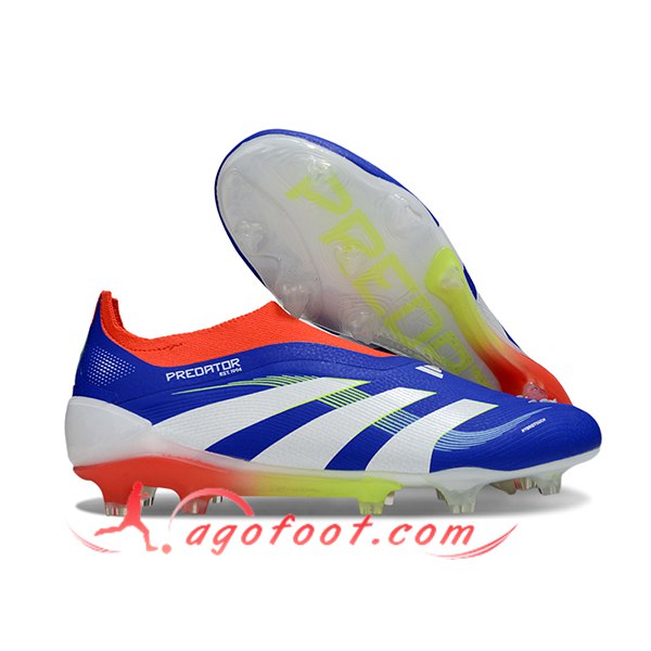 Adidas Chaussures de Foot 25 Predator Elite LL FG Bleu/Blanc/Orange