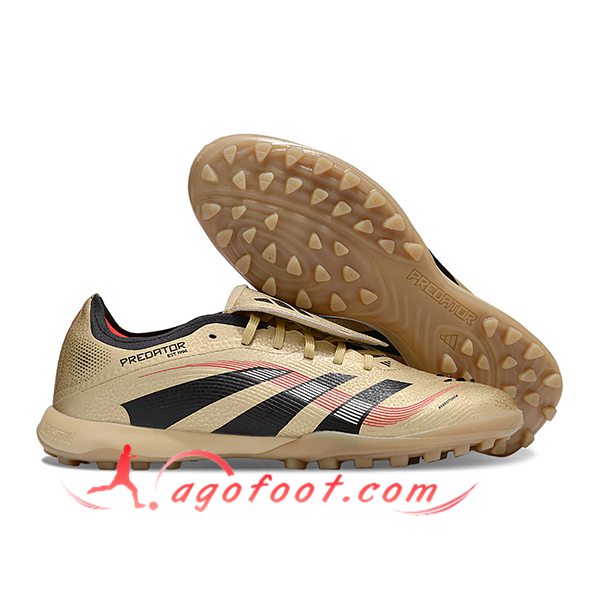 Adidas Chaussures de Foot PREDATOR LEAGUE FT TURF Brun/Noir/Rouge