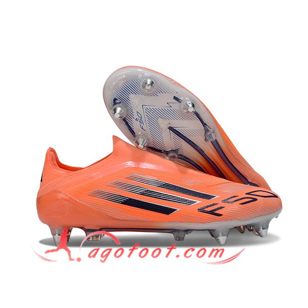 Adidas Chaussures de Foot F50 Elite Laceless SG Orange/Noir