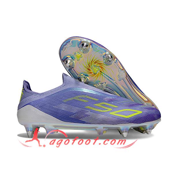 Adidas Chaussures de Foot F50 Elite SG Pourpre/Vert