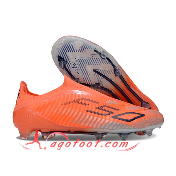 Adidas Chaussures de Foot F50 Elite Laceless FG Orange