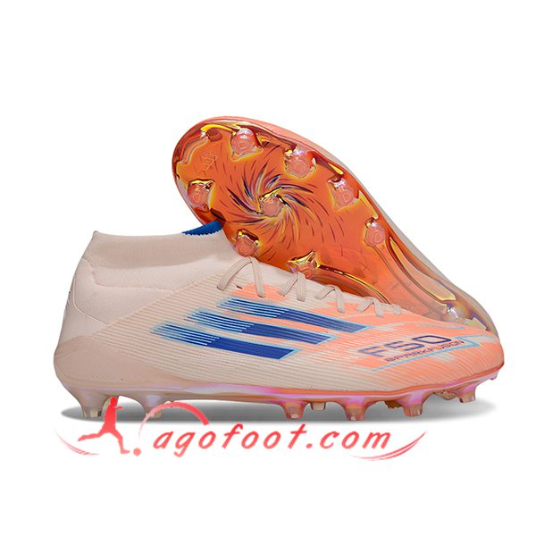 Adidas Chaussures de Foot F50 ELITE MID FG W Orange/Bleu