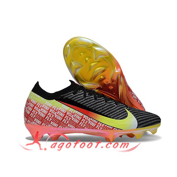 Nike Chaussures de Foot Mercurial Vapor 16 Elite "Vini Jr."3 Noir/Orange/Jaune
