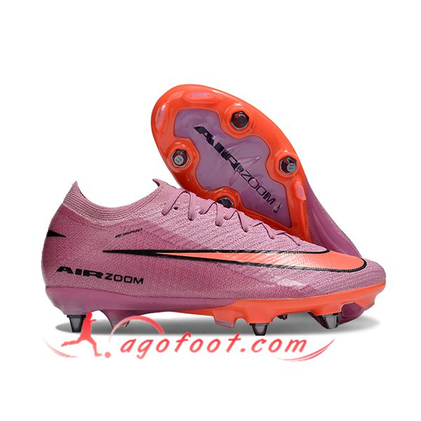 Nike Chaussures de Foot AIR ZOOM MERCURIAL VAPOR XVI ELITE SG-PRO Rose/Orange