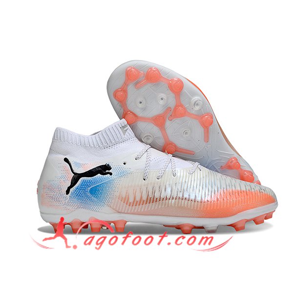 PUMA Chaussures de Foot FUTURE 8 ULTIMATE AG Blanc/Orange