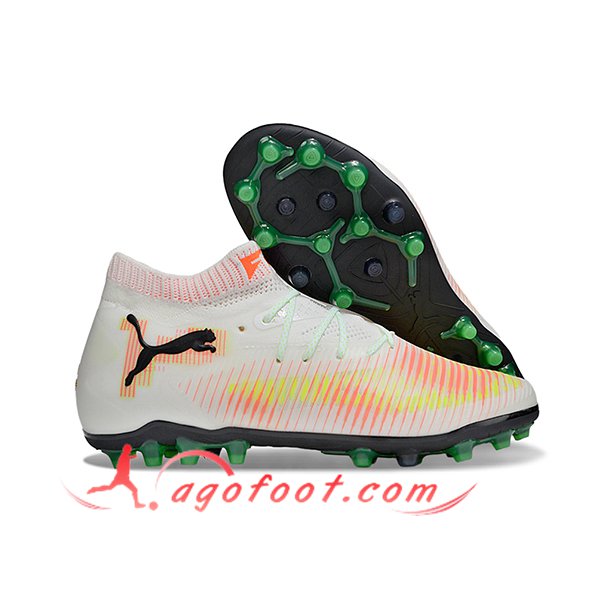 PUMA Chaussures de Foot FUTURE 8 ULTIMATE AG Blanc/Orange/Noir