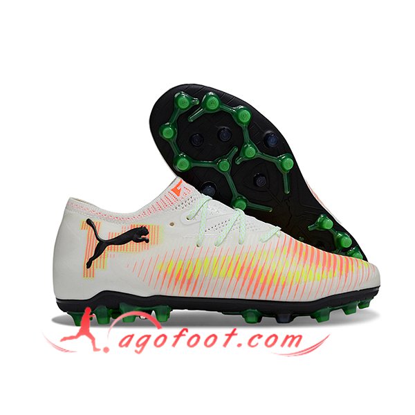 PUMA Chaussures de Foot FUTURE 8 ULTIMATE AG Blanc/Orange/Noir -02
