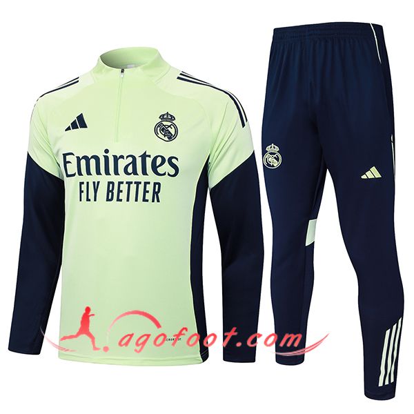 Ensemble Survetement de Foot Real Madrid Vert/Bleu 2025/2026