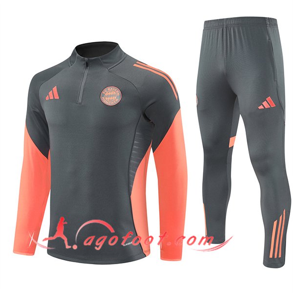 Ensemble Survetement de Foot Bayern Munich Gris/Orange 2025/2026