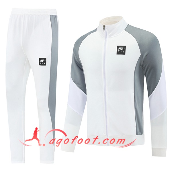Ensemble Survetement de Foot Veste Nike Blanc/Gris 2025/2026