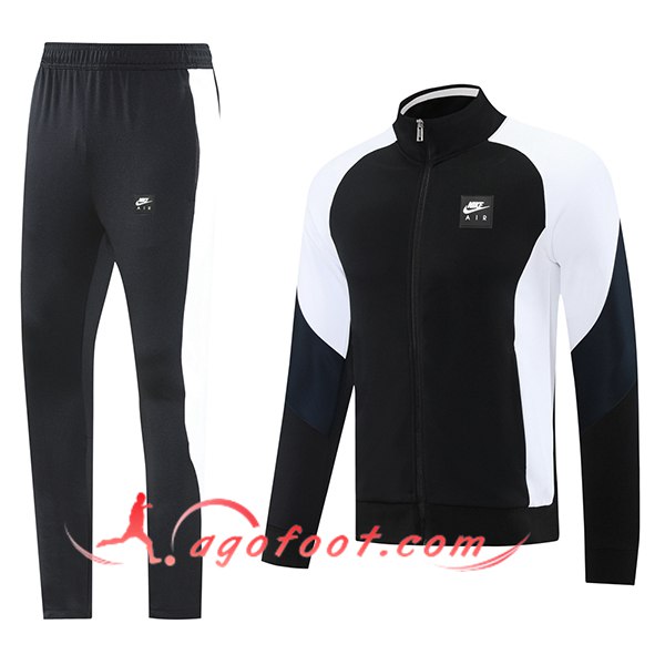 Ensemble Survetement de Foot Veste Nike Noir/Blanc 2025/2026