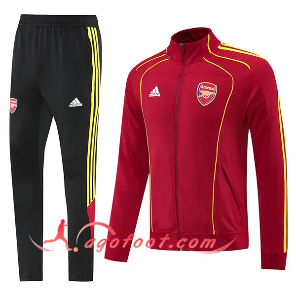 Ensemble Survetement de Foot Veste Arsenal Rouge/Jaune 2025/2026