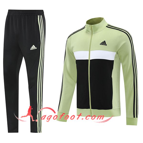 Ensemble Survetement de Foot Veste Adidas Vert/Noir/Blanc 2025/2026