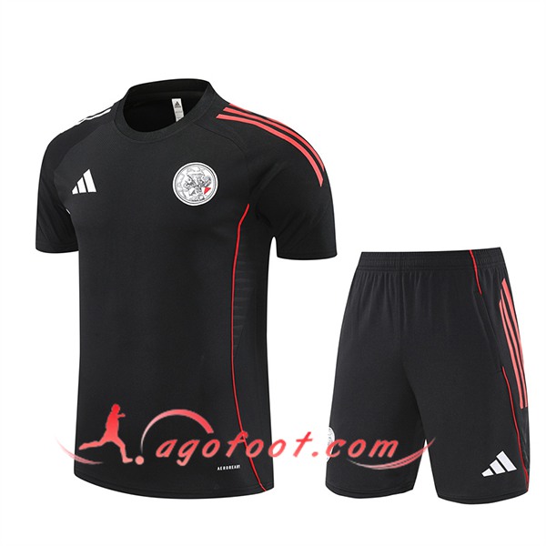 Ensemble Training T-Shirts Ajax Enfant Noir/Rouge 2025/2026