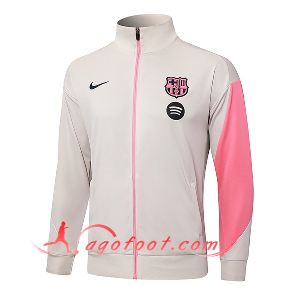 Veste Foot FC Barcelone Beige/Rose 2025/2026