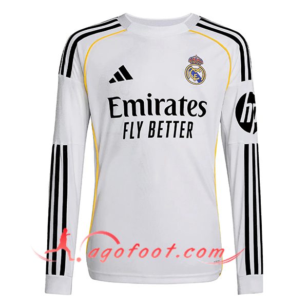 Nouveau Maillot de Foot Real Madrid Manches Longues Domicile 2025/2026