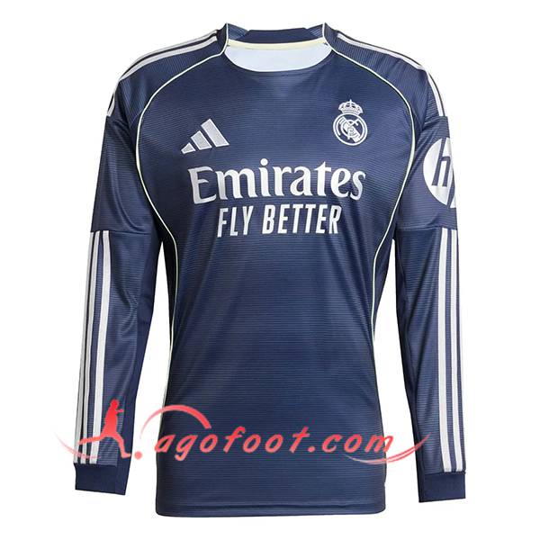 Nouveau Maillot de Foot Real Madrid Manches Longues Exterieur 2025/2026