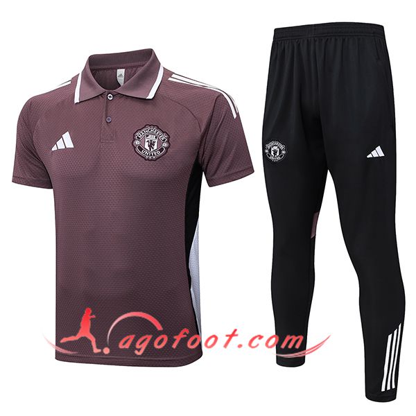 Ensemble Polo Foot Manchester United Pourpre/Noir/Blanc 2025/2026
