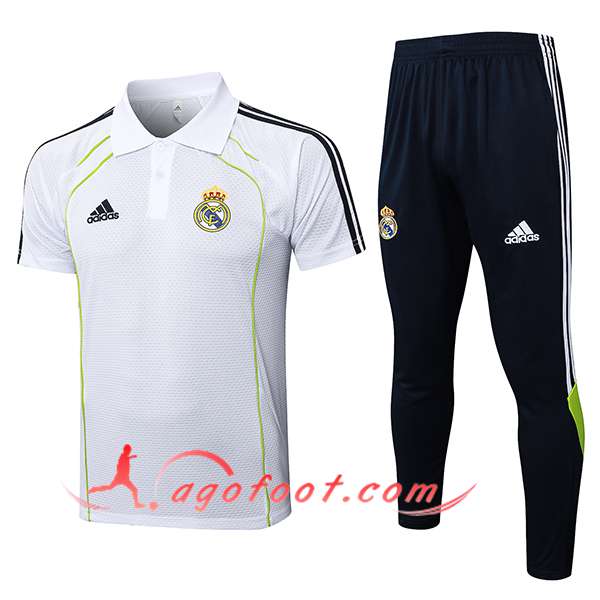 Ensemble Polo Foot Real Madrid Blanc/Vert 2025/2026