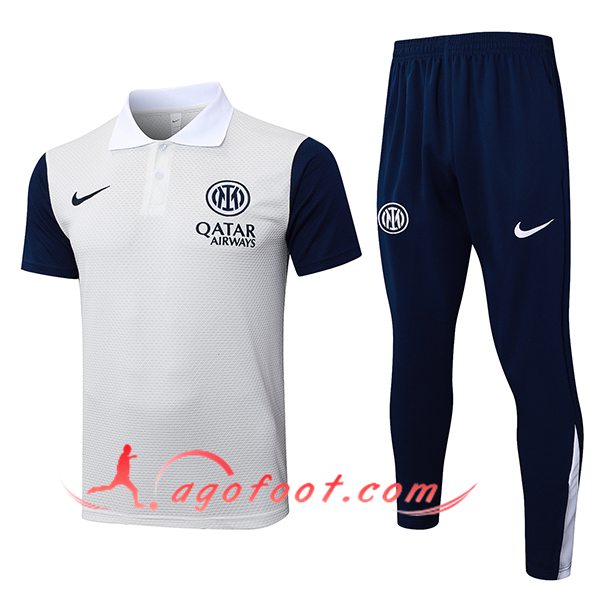 Ensemble Polo Foot Inter Milan Blanc/Bleu 2025/2026