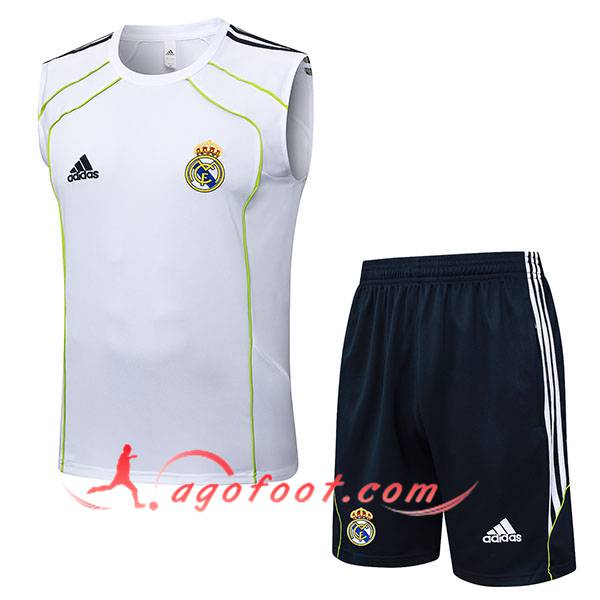 Ensemble Training Debardeurs Real Madrid Blanc/Vert 2025/2026