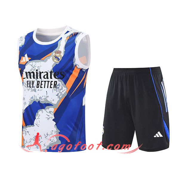 Ensemble Training Debardeurs Real Madrid Blanc/Bleu/Orange 2025/2026
