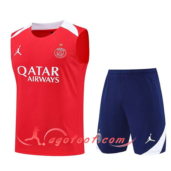 Ensemble Training Debardeurs PSG Rouge/Blanc 2025/2026