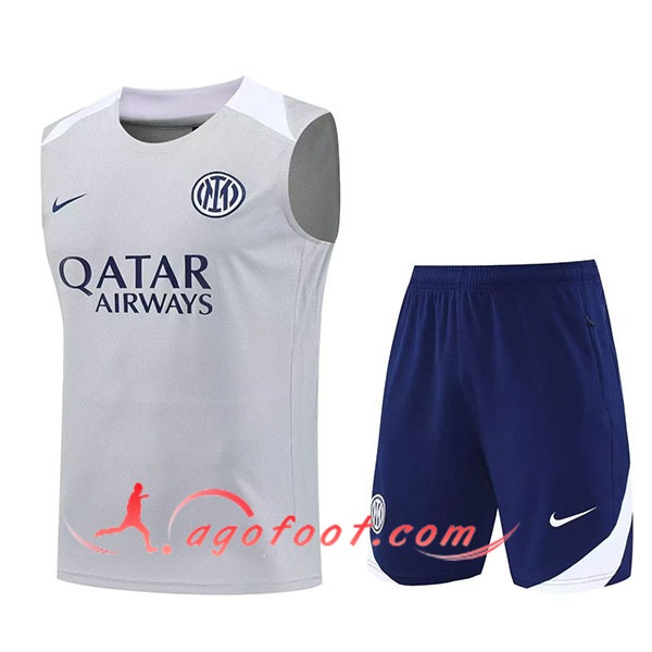 Ensemble Training Debardeurs Inter Milan Gris/Blanc 2025/2026