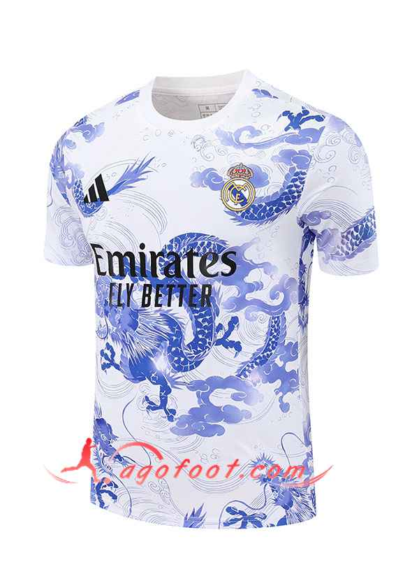 Training T-Shirts Real Madrid Blanc/Bleu 2025/2026 -02