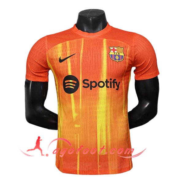 Training T-Shirts FC Barcelone Orange/Jaune 2025/2026 -02