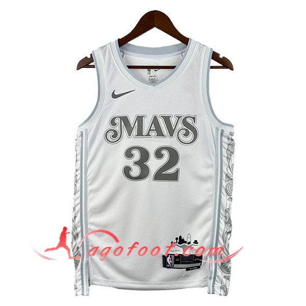 Maillot Dallas Mavericks (FLAGG #32) 2025/26 Blanc/Gris