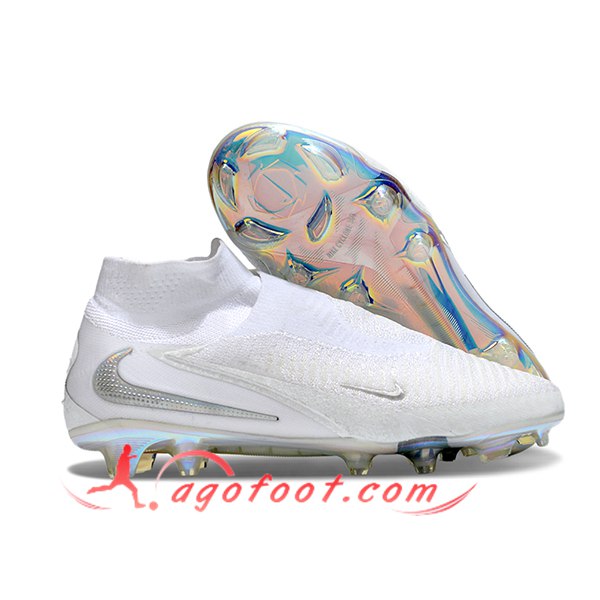 Nike Chaussures de Foot Phantom GX III Elite FG Blanc/Gris