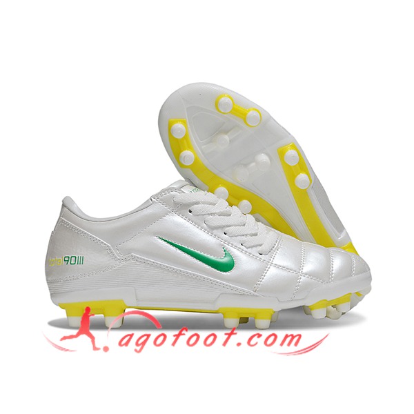Nike Chaussures de Foot T90 FG Gris/Jaune/Vert