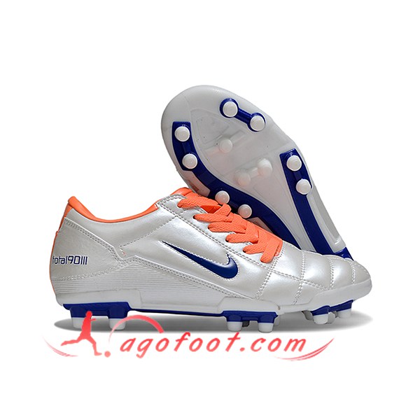 Nike Chaussures de Foot T90 FG Gris/Bleu/Orange