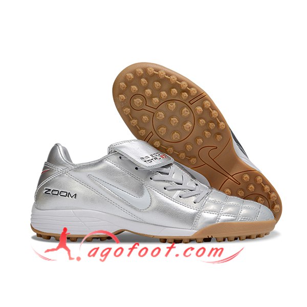 Nike Chaussures de Foot T90 TF Gris -02
