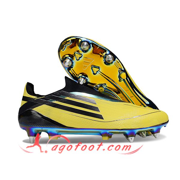 Adidas Chaussures de Foot F50 Elite Laceless SG Jaune/Noir