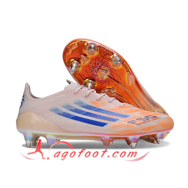 Adidas Chaussures de Foot F50 Elite SG Orange/Bleu -03