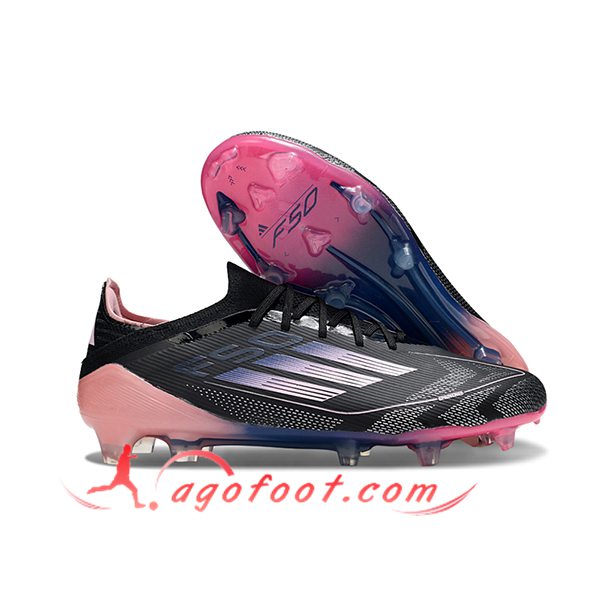 Adidas Chaussures de Foot F50 Elite FG Noir/Pourpre/Rose