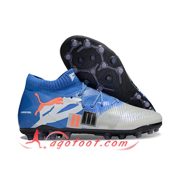 PUMA Chaussures de Foot FUTURE 8 ULTIMATE AG Bleu/Gris/Orange/Blanc
