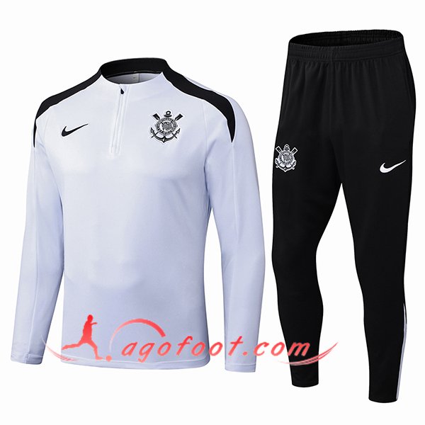 Ensemble Survetement de Foot Corinthians Blanc/Noir 2025/2026