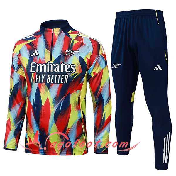 Ensemble Survetement de Foot Arsenal Rouge/Bleu/Jaune 2025/2026