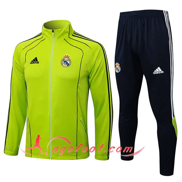 Ensemble Survetement de Foot Veste Real Madrid Vert/Noir 2025/2026