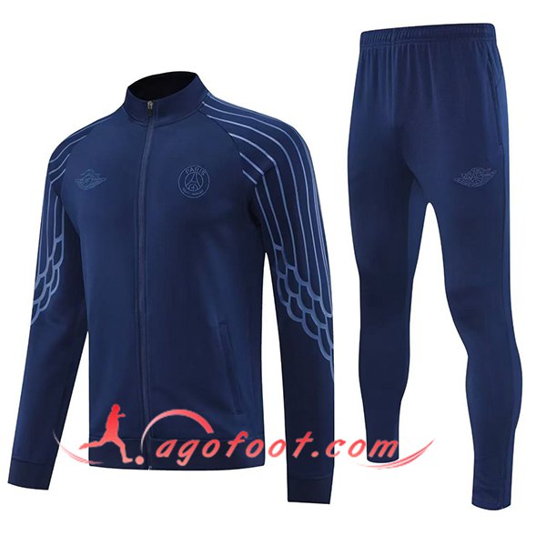 Ensemble Survetement de Foot Veste PSG Bleu Royal 2025/2026 -03