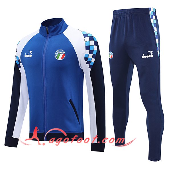 Ensemble Survetement de Foot Veste Italie Bleu/Blanc 2025/2026
