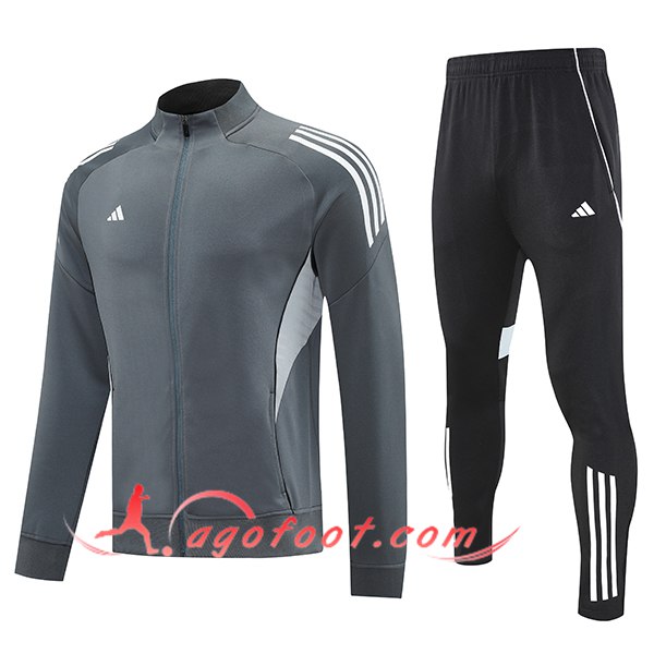 Ensemble Survetement de Foot Veste Adidas Gris/Blanc 2025/2026