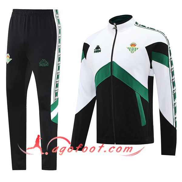 Ensemble Survetement de Foot Veste Real Betis Blanc/Noir/Vert 2025/2026