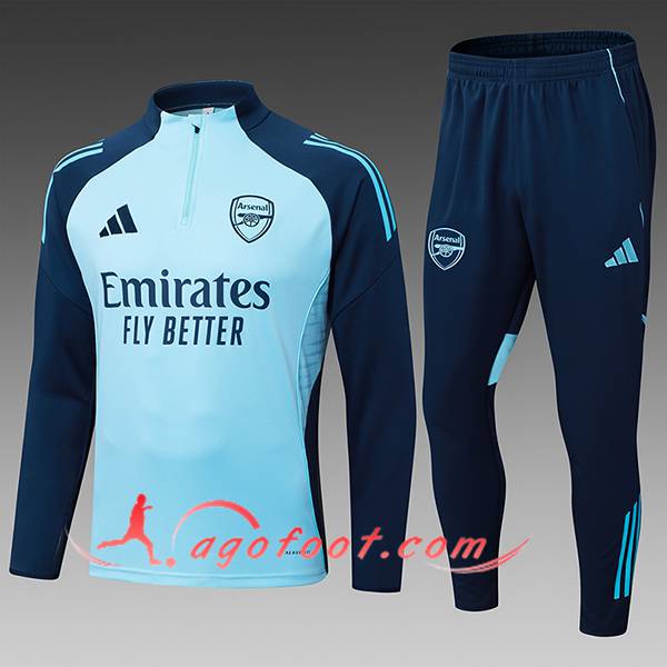 Ensemble Survetement de Foot Arsenal Enfant Bleu 2025/2026
