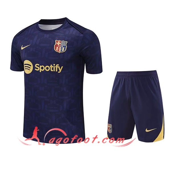 Ensemble Training T-Shirts FC Barcelone Enfant Bleu Royal 2025/2026