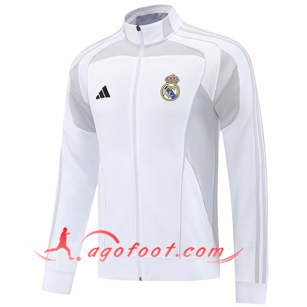 Veste Foot Real Madrid Blanc/Gris 2025/2026